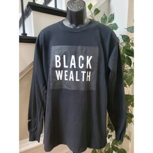 Swarthy Mystic Mens Black Regular Fit Long Sleeve Crew Neck Black Wealth Shirt